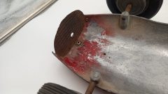 Toschi Vignola Ferrari F500 1952 1/8, originale con evidenti segni del tempo, con meccanismo interno e manovella - foto 12