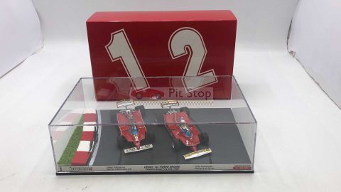 Brumm Set Ferrari 126C Turbo e 312 T5 1980 1/43. Debutto in prova del primo motore Turbo Ferrari G.Villeneuve/J.Scheckter. Serie limitata 250 pezzi. La scatola ha una venatura sulla parte superiore